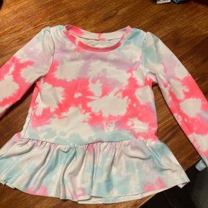 Cat and Jack girls pink and white top,skirt size 3T